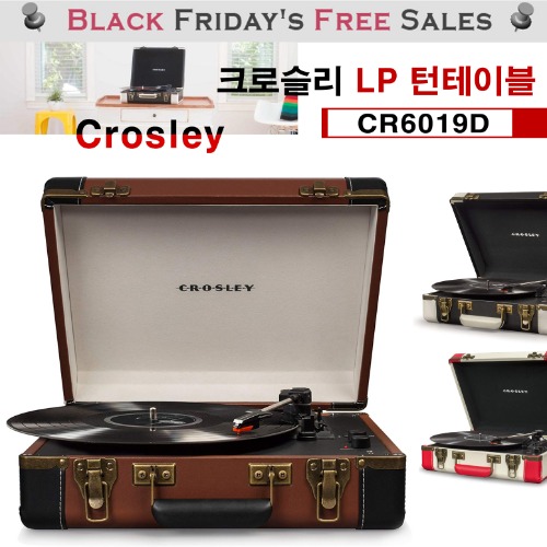 크로슬리 빈티지 휴대용 USB 턴테이블 블루투스 Crosley CR6019D Portable USB Turntable 미국직배송