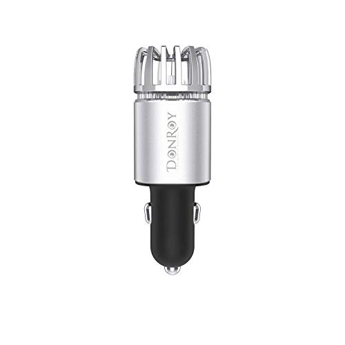 자동차 차량 공기청정기 미국 Donroy 이오나이저 이중 USB 충전기가 있는 12V 플러그인 가젯 연기 냄새 제거-612085