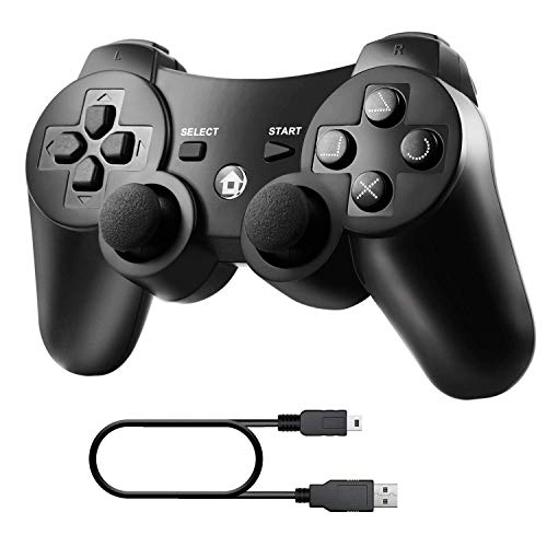 게임 무선 컨트롤러 미국 PS3용 Diswe 블루투스 게임패드 조이스틱 충전기 케이블 코드 썸 그립-620932