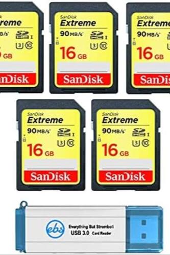 샌디스크 Extreme 16GB SD 카드 (5팩) 미국-638240