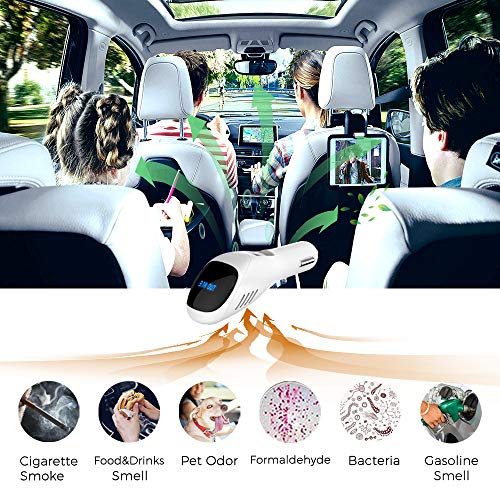 자동차 차량 공기청정기 미국 화성숲 이중 USB 충전기가 있는 12V 플러그인 이오나이저 헤파 PM 2.5 연기 냄새 제거-612003