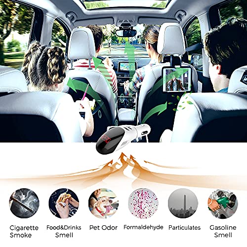 자동차 차량 공기청정기 미국 마스 포레스트 USB C 및 USB 충전기가 있는 12V 플러그 카 이오나이저 연기 냄새 제거-611986