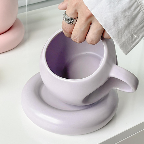 디자인 머그컵 희한한 통통한 컵 느낌 컵 커피잔 접시 티마