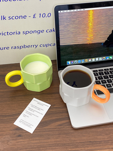 디자인 머그컵 크래프트 머그 커플 도자기 물컵 고비 커피 아침