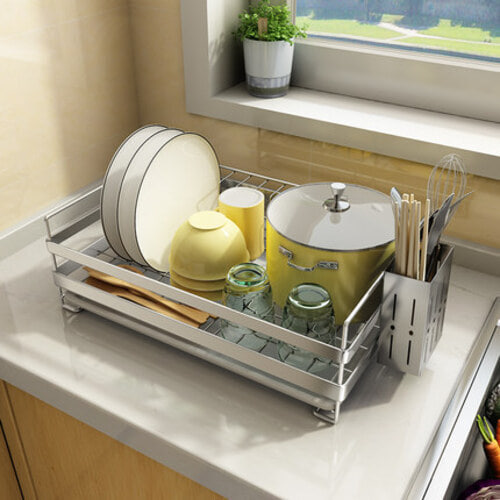 식기건조대 스텐 홑겹 그릇 물받이 선반 테이블 수납 주방 식기용