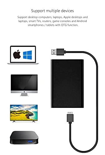 외장형하드 미국 외장HDD 휴대용 드라이브 2TB† 드라이브 휴대용 스토리지 드라이브 PC 노트북 및 Mac과 호환되는 슬림 드라이브(2TB Black B)-620718