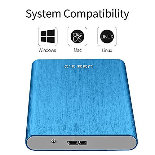외장형하드 미국 외장HDD 휴대용 스토리지 드라이브 슬림 드라이브(2TB Blue)-620785
