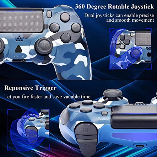 게임 무선 컨트롤러 미국 AUGEX Camo Blue PS4 호환성 플레이스테이션 4 카모플라주 네이비-620869