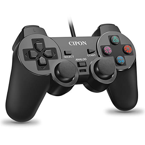 게임 무선 컨트롤러 미국 PS2 콘솔과 호환되는 CIPON 유선 2.2M 케이블이 있는 검은색 원격 게임 패드-620951