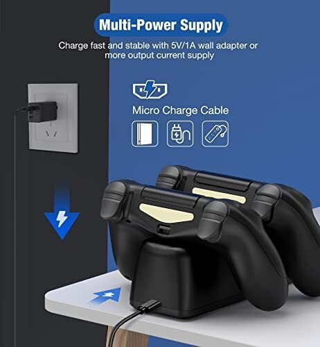 게임 무선 컨트롤러 미국 PS4 충전기 독 스테이션 플레이스테이션 4 용 PS4 충전 스테이션 급속 충전 포트-620916