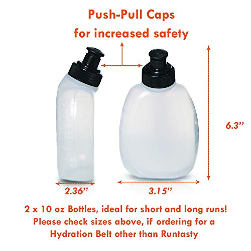 마라톤 러닝 플립벨트 미국 10온스 BPA 무료 런티용 물병 2개 하이드레이션 터치 스크린 커버 포함-613663