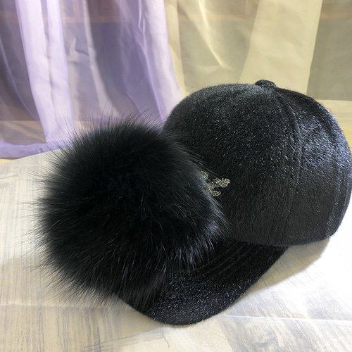 방울 털모자 모자 가을 겨울 큐빅 패션 폭스