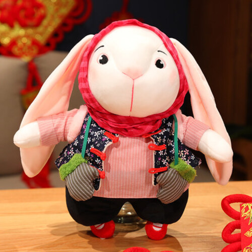 계묘년 토끼 인형 민속 띠 장식인형 커플 토끼 해 마스코트 새해 선물