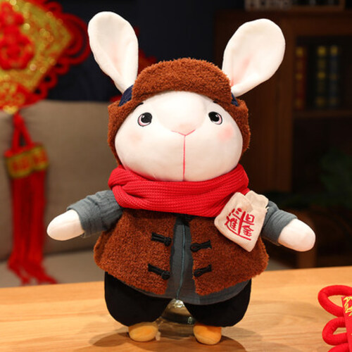 계묘년 토끼 인형 민속 띠 장식인형 커플 토끼 해 마스코트 새해 선물