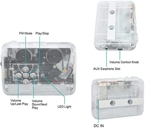 레트로 빈티지 미국 플레이어 Dpofirs 휴대용 카세트, 헤드폰이 있는 Bluetooth 스테레오-628091