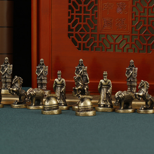 3D 복고풍 입체인물 체스 금속 병마용 휴대가 고급 고급 chess