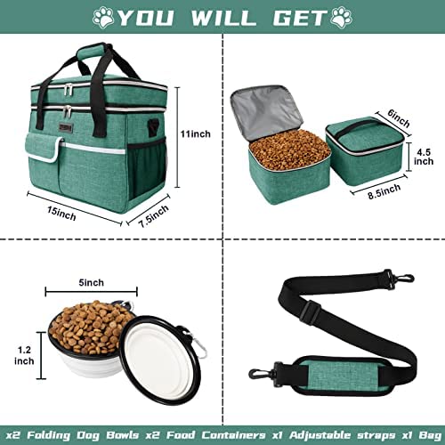 강아지 애견 고양이 가방 급식 미국 물품을 위한 BAGLHER 여행 애완동물 사료 용기 2개-628757