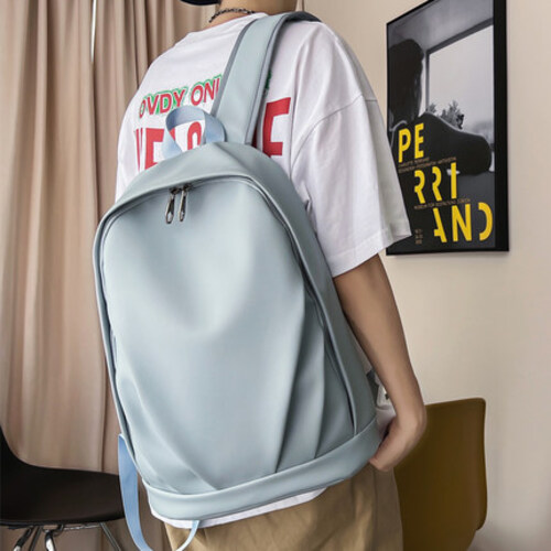 퓨어 컬러 소프트 가죽 백팩 여 컴퓨터 가방 중·고등학생 책가방