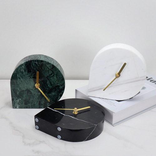 탁상시계 북유럽 대리석 시계 모던 심플 기하학 시계 테이블 시계 테이블 시계