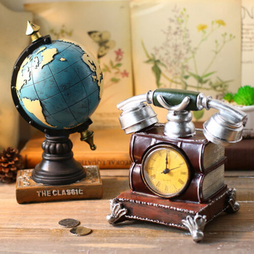탁상시계 북유럽 아메리칸 오피스룩 크리에이티브 빈티지 시계 지구