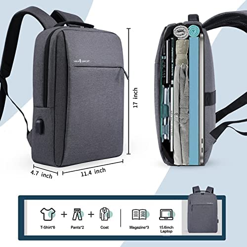 노트북 대형 가방 미국 백팩 15.6인치,비즈니스 슬림 내구성 여행용 백팩,USB 충전 포트-629268