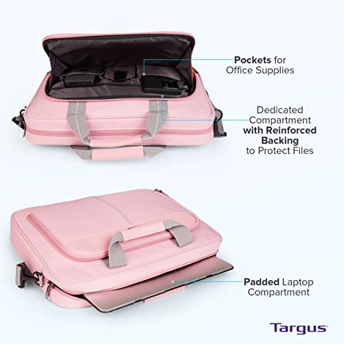 노트북 대형 가방 미국 Targus 핑크 15.6인치 클래식 슬림 서류 메신저 백,널찍하고 인체공학적인,최대 16인치-629342
