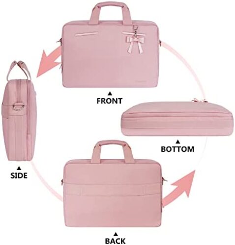 노트북 대형 가방 미국 여성용 15.6인치 귀여운 방수 숄더백,15인치,핑크색-629317