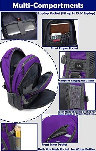신학기 가방 미국 백팩 USB 충전 포트가 있는 학교 노트북 수납 여행용 -630362