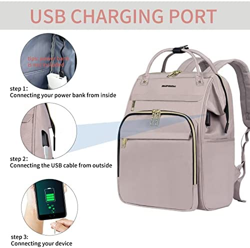 신학기 가방 미국 백팩 여성용 EMPSIGN 15.616.2인치 노트북 수납, USB 포트 포함-630353