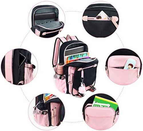 신학기 가방 미국 백팩 베발사 런치 21L 캐주얼 데이팩 키즈 USB 충전포트 핑크-630372