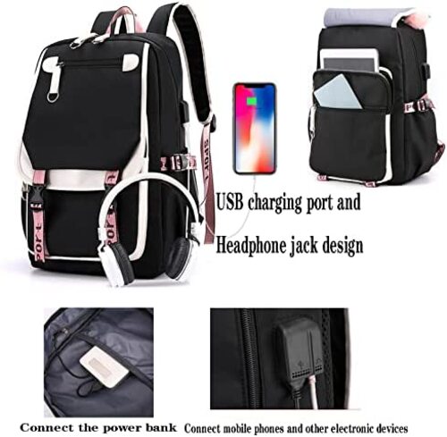 신학기 가방 미국 백팩 스타일리페오 틴에이저, 중학생 학생 데이팩, USB 충전 포트-630387