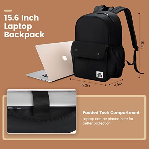 신학기 가방 미국 백팩 MACWE 여성 노트북 수납 방수 캐주얼 데이팩, 블랙-630371