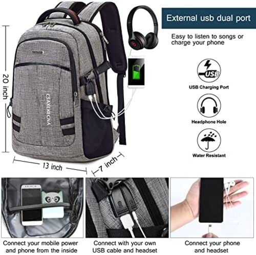 신학기 가방 미국 백팩 남성용 노트북 수납, 학생 여성용 USB 충전 포트가 있는 17인치-630374