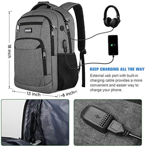 신학기 가방 미국 백팩 USB 포트가 있는 스쿨 칼리지 15.6인치 노트북 수납 -630406