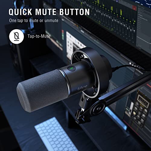 유튜브 방송 마이크 미국 FIFINE Dynamic Microphone, XLR/USB Podcast Recording PC, 음소거 기능-630531