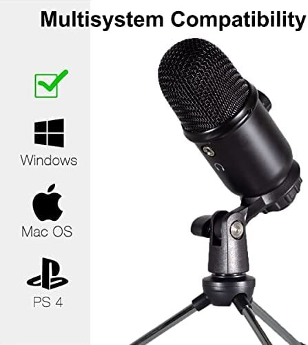 유튜브 방송 마이크 미국 USB, 노트북 MAC용 메탈 콘덴서 녹음, PS4 또는 Windows Cardioid Studio 녹음 보컬-630714