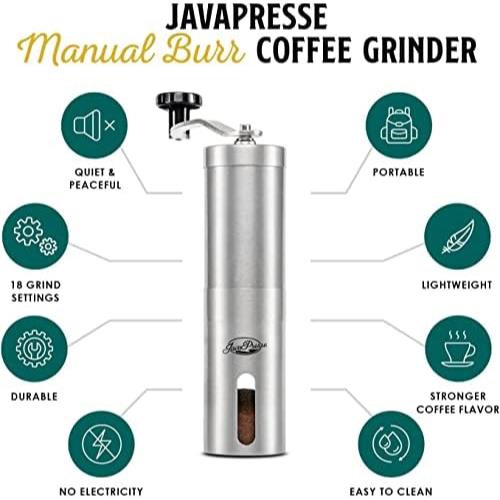 커피 그라인더 미국 자바프레스의 수동 분쇄기 18개의 조절 가능한 설정-631704