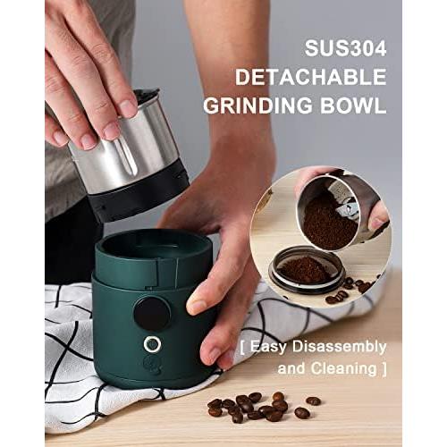 커피 그라인더 미국  전기, 빈충전식 향미료씨앗용 , 청소하기 쉬운 소형-631736