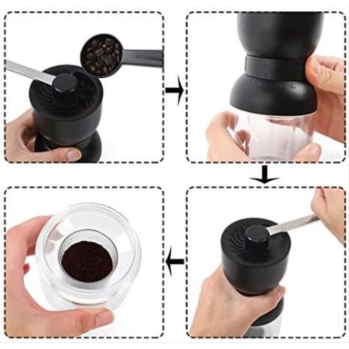커피 그라인더 미국 QARNBERG 핸드 휴대용 조절 가능한 그라인딩 4 기어 수동 에스프레소-631813
