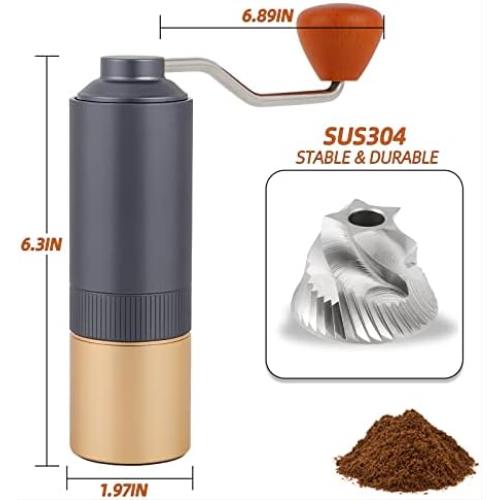 커피 그라인더 미국 Skcoipsra 수동 분쇄기, 조절 가능한 원뿔형 스테인리스 스틸-631771