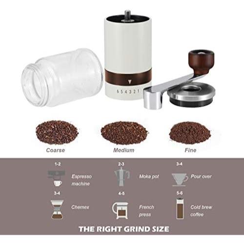 커피 그라인더 미국 고급 수동 세라믹 버 6 조정 가능한 설정-631792