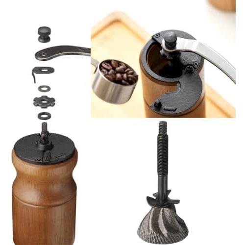 커피 그라인더 미국 KIRAKOKI 수동 원두 목재 밀기, 대용량 핸드 크랭크-631788