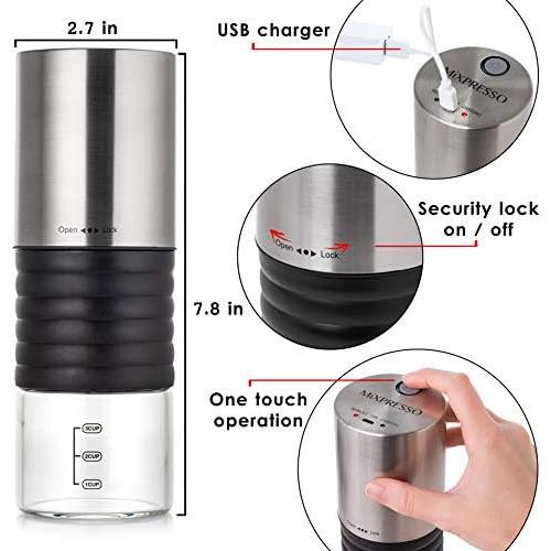 커피 그라인더 미국 USB와 간편한 켜기 끄기 버튼이 있는 믹스프레소 전기 분쇄기, 빈 분쇄기-631756