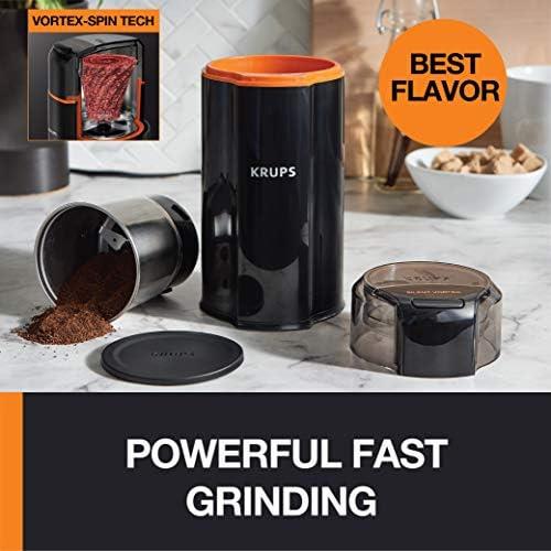 커피 그라인더 미국 향신료, 드라이 허브 및 , 12컵, 블랙을 위한 KRUPS 무성 와류 전기 -631731