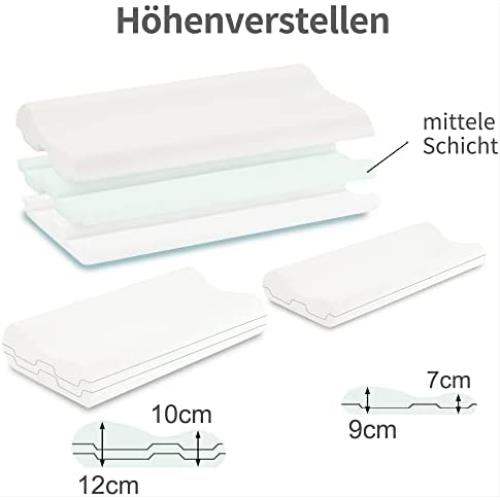 독일 베개 높이 조절 메모리폼 목받침 인체공학적 수면베개 누운 자세 옆자세 적합