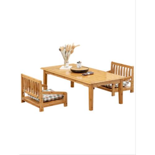 등받이 좌식의자 구들상 온돌 다다미 테이블 일본식 낮은 테이블에 앉은
