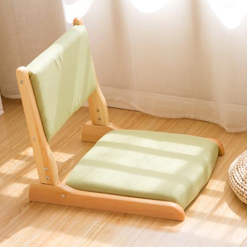 등받이 좌식의자 일본식 방석 원목 의자 접이 다리 없는 기숙사 침대