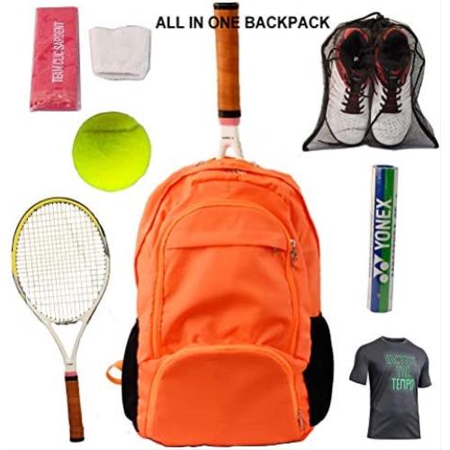 테니스 가방 백팩 미국 마이크 라켓 , 접을 수 있는 방수 경량 내구성 배드민턴 오렌지 컬러-633368