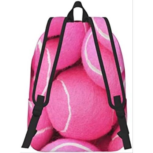 테니스 가방 백팩 미국 BBYCKS 브라이트 핑크 공 프린트 캔버스 경량 여행 배낭 노트북 , 남성용 (S M)-633415