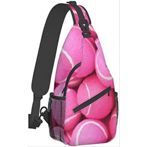 테니스 가방 백팩 미국 밝은 핑크 공 크로스바디 가슴 , 숄더백, 주말 야외 하이킹 , 남녀 라이딩에 적합-633412